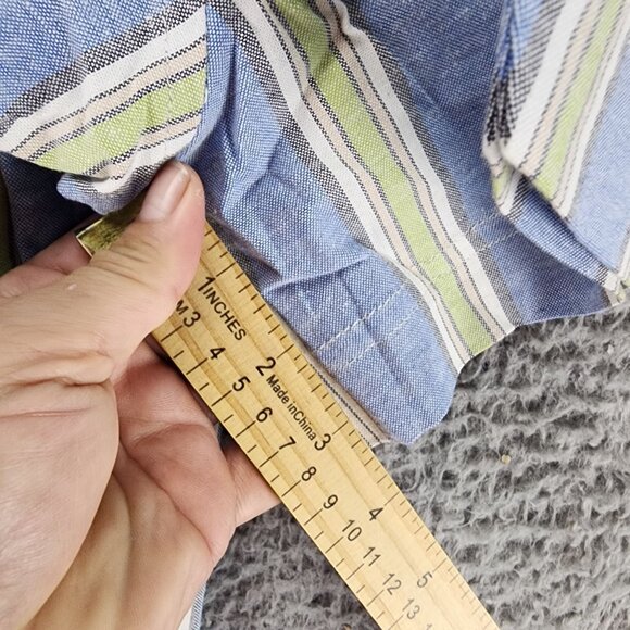 Ben Sherman Shirt Mens XXL Blue Striped Short Sleeve Button Up *NWT* - Picture 8 of 11